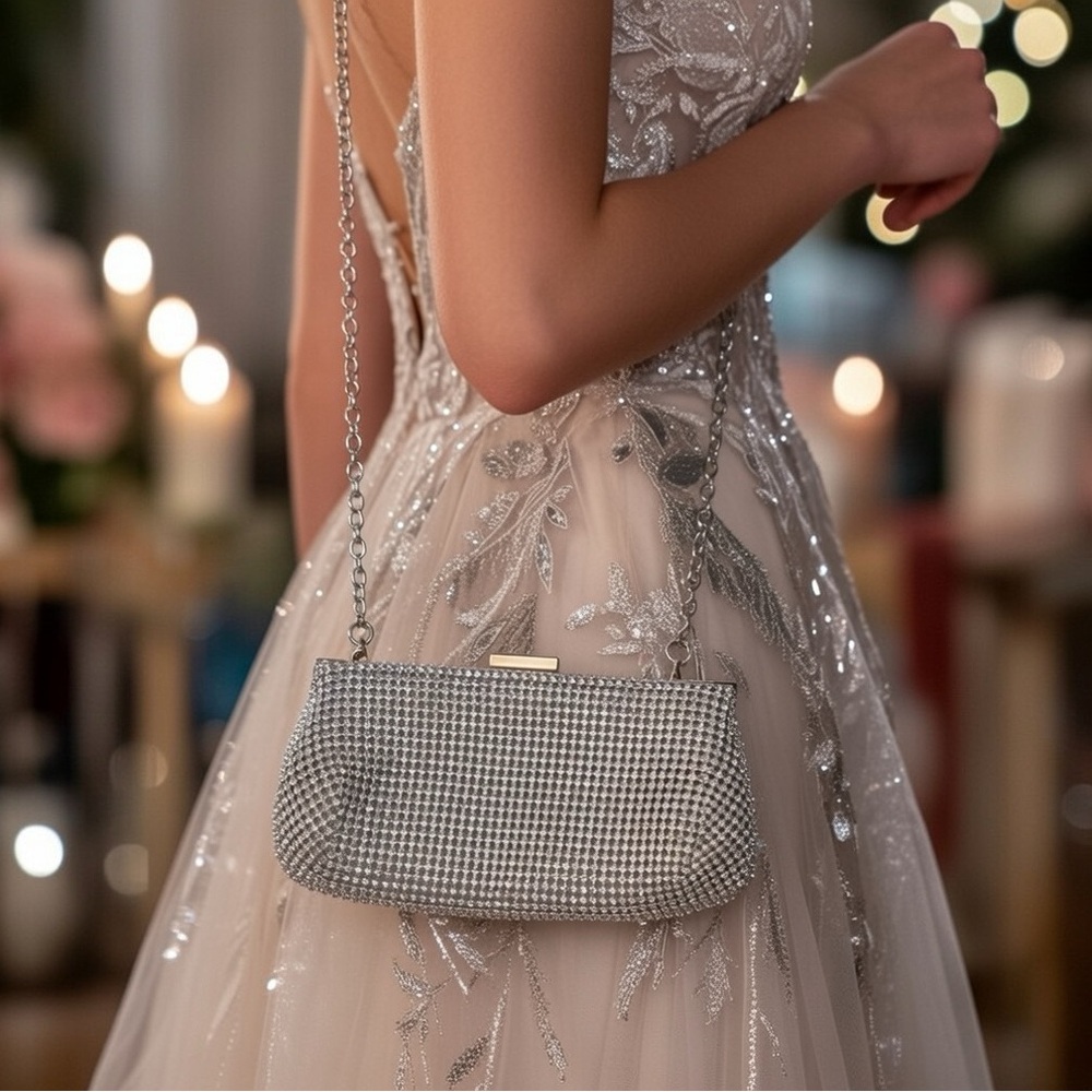 Glint Elegant Silver Chain Clutch Party Formal Small Bag Chain Strap Nordstrom